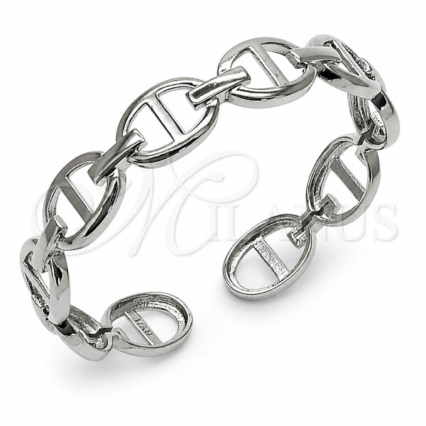 Rhodium Gold Filled Individual Bangle, Puff Mariner Design, Polished, Rhodium Finish, 07.341.0004.1 (Thickness, One size fits all)