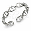Rhodium Gold Filled Individual Bangle, Puff Mariner Design, Polished, Rhodium Finish, 07.341.0004.1 (Thickness, One size fits all)
