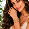 Oro Laminado Trio Bangle, Gold Filled Style Twist Design, with White Cubic Zirconia, Polished, Golden Finish, 07.282.0096 (05 MM Thickness, One size fits all)