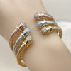Oro Laminado Trio Bangle, Gold Filled Style Twist Design, with White Cubic Zirconia, Polished, Golden Finish, 07.282.0096 (05 MM Thickness, One size fits all)