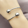Rhodium Gold Filled Individual Bangle, Ball and Hollow Design, Polished, Rhodium Finish, 07.282.0098.1 (Thickness, One size fits all)