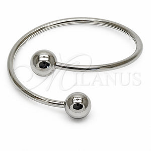 Rhodium Gold Filled Individual Bangle, Ball and Hollow Design, Polished, Rhodium Finish, 07.282.0098.1 (Thickness, One size fits all)