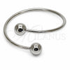 Rhodium Gold Filled Individual Bangle, Ball and Hollow Design, Polished, Rhodium Finish, 07.282.0098.1 (Thickness, One size fits all)