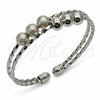 Rhodium Gold Filled Individual Bangle, Ball and Twist Design, Matte Finish, Rhodium Finish, 07.282.0101 (Thickness, One size fits all)