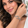 Rhodium Gold Filled Individual Bangle, Love Knot Design, Polished, Rhodium Finish, 07.282.0103 (04 MM Thickness, One size fits all)