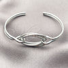 Rhodium Gold Filled Individual Bangle, Love Knot Design, Polished, Rhodium Finish, 07.282.0103 (04 MM Thickness, One size fits all)