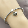 Rhodium Gold Filled Individual Bangle, Heart and Rat Tail Design, Polished, Rhodium Finish, 07.282.0104 (Thickness, One size fits all)