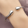 Rhodium Gold Filled Individual Bangle, Teardrop Design, Polished, Rhodium Finish, 07.282.0106 (Thickness, One size fits all)