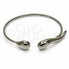 Rhodium Gold Filled Individual Bangle, Teardrop Design, Polished, Rhodium Finish, 07.282.0106 (Thickness, One size fits all)