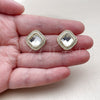 Oro Laminado Stud Earring, Gold Filled Style Cluster Design, with White Crystal and White Cubic Zirconia, Polished, Golden Finish, 02.282.0148.1