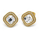 Oro Laminado Stud Earring, Gold Filled Style Cluster Design, with White Crystal and White Cubic Zirconia, Polished, Golden Finish, 02.282.0148.1