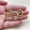 Oro Laminado Stud Earring, Gold Filled Style Diamond Cutting Finish, Golden Finish, 02.282.0190