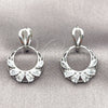Rhodium Gold Filled Dangle Earring, Teardrop Design, with White Cubic Zirconia, Polished, Rhodium Finish, 02.282.0197