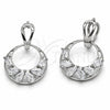 Rhodium Gold Filled Dangle Earring, Teardrop Design, with White Cubic Zirconia, Polished, Rhodium Finish, 02.282.0197