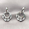 Rhodium Gold Filled Dangle Earring, Teardrop Design, with White Cubic Zirconia, Polished, Rhodium Finish, 02.282.0198