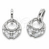 Rhodium Gold Filled Dangle Earring, Teardrop Design, with White Cubic Zirconia, Polished, Rhodium Finish, 02.282.0198