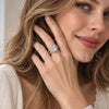 Oro Laminado Multi Stone Ring, Gold Filled Style Cluster Design, with White Cubic Zirconia, Polished, Golden Finish, 01.282.0020 (One size fits all)
