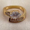 Oro Laminado Multi Stone Ring, Gold Filled Style Baguette Design, with White Cubic Zirconia, Polished, Golden Finish, 01.282.0024 (One size fits all)