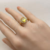 Oro Laminado Multi Stone Ring, Gold Filled Style Cluster Design, with Yellow and White Cubic Zirconia, Polished, Golden Finish, 01.282.0026 (One size fits all)