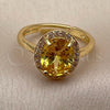 Oro Laminado Multi Stone Ring, Gold Filled Style Cluster Design, with Yellow and White Cubic Zirconia, Polished, Golden Finish, 01.282.0026 (One size fits all)