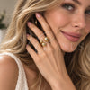 Oro Laminado Elegant Ring, Gold Filled Style Ball Design, Polished, Golden Finish, 01.282.0031 (One size fits all)