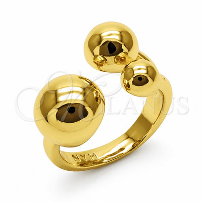 Oro Laminado Elegant Ring, Gold Filled Style Ball Design, Polished, Golden Finish, 01.282.0031 (One size fits all)