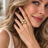 Oro Laminado Elegant Ring, Gold Filled Style Ball Design, Polished, Golden Finish, 01.282.0032 (One size fits all)