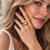 Oro Laminado Elegant Ring, Gold Filled Style Heart Design, Polished, Golden Finish, 01.282.0034 (One size fits all)