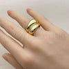 Oro Laminado Elegant Ring, Gold Filled Style Heart Design, Polished, Golden Finish, 01.282.0034 (One size fits all)