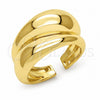 Oro Laminado Elegant Ring, Gold Filled Style Heart Design, Polished, Golden Finish, 01.282.0034 (One size fits all)