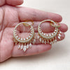 Hand-held size view of Gold Filled Style teardrop hoop earrings, SKU 167914