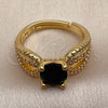 Oro Laminado Multi Stone Ring, Gold Filled Style Infinite Design, with Black and White Cubic Zirconia, Polished, Golden Finish, 01.282.0036 (One size fits all)