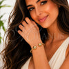 Oro Laminado Individual Bangle, Gold Filled Style Ball Design, Polished, Golden Finish, 07.282.0108 (Thickness, One size fits all)