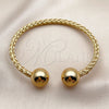 Oro Laminado Individual Bangle, Gold Filled Style Ball Design, Polished, Golden Finish, 07.282.0108 (Thickness, One size fits all)