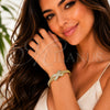 Oro Laminado Individual Bangle, Gold Filled Style Infinite Design, with White Cubic Zirconia, Polished, Golden Finish, 07.282.0109 (Thickness, One size fits all)