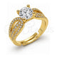 Anillo Multi Piedra 01.282.0036.1 Oro Laminado, Diseño de Infinito, con Zirconia Cubica Blanca, Pulido, Tono Dorado (Talla Unica)