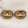 Oro Laminado Stud Earring, Gold Filled Style Buffalo Design, Polished, Golden Finish, 02.282.0210