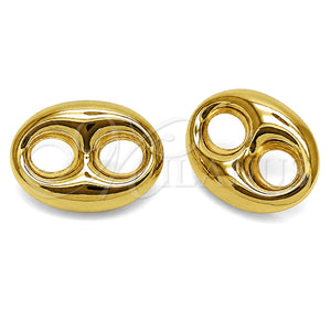 Oro Laminado Stud Earring, Gold Filled Style Buffalo Design, Polished, Golden Finish, 02.282.0210