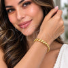 Oro Laminado Individual Bangle, Gold Filled Style Twist Design, Polished, Golden Finish, 07.282.0113 (Thickness, One size fits all)