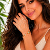 Oro Laminado Individual Bangle, Gold Filled Style Ball Design, with White Cubic Zirconia, Polished, Golden Finish, 07.282.0115 (Thickness, One size fits all)
