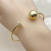 Oro Laminado Individual Bangle, Gold Filled Style Ball Design, with White Cubic Zirconia, Polished, Golden Finish, 07.282.0115 (Thickness, One size fits all)