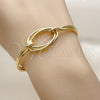 Oro Laminado Individual Bangle, Gold Filled Style Love Knot Design, Polished, Golden Finish, 07.282.0103.1 (03 MM Thickness, One size fits all)