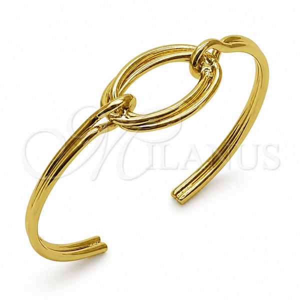 Oro Laminado Individual Bangle, Gold Filled Style Love Knot Design, Polished, Golden Finish, 07.282.0103.1 (03 MM Thickness, One size fits all)