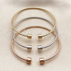 Oro Laminado Trio Bangle, Gold Filled Style Polished, Tricolor, 07.282.0118 (Thickness, One size fits all)
