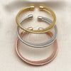 Oro Laminado Trio Bangle, Gold Filled Style Polished, Tricolor, 07.282.0119 (Thickness, One size fits all)