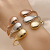 Oro Laminado Trio Bangle, Gold Filled Style Teardrop Design, Polished, Tricolor, 07.282.0124 (Thickness, One size fits all)
