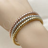 Oro Laminado Trio Bangle, Gold Filled Style Spiral Design, Polished, Tricolor, 07.282.0126 (Thickness, One size fits all)