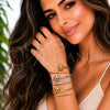 Oro Laminado Trio Bangle, Gold Filled Style Ball and Leaf Design, Polished, Tricolor, 07.282.0128 (Thickness for wholesale, additional product view 2