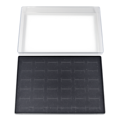 36-slot ring jewelry display tray with clear cover for wholesale, main product view