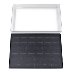 36-slot ring jewelry display tray with clear cover